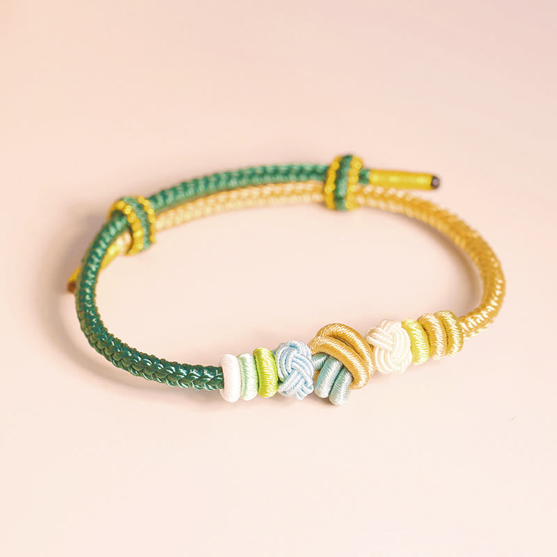 Nimara Ritual Two-Color Rope Handcrafted Eight Thread Peace Knot Luck Connection Bracelet