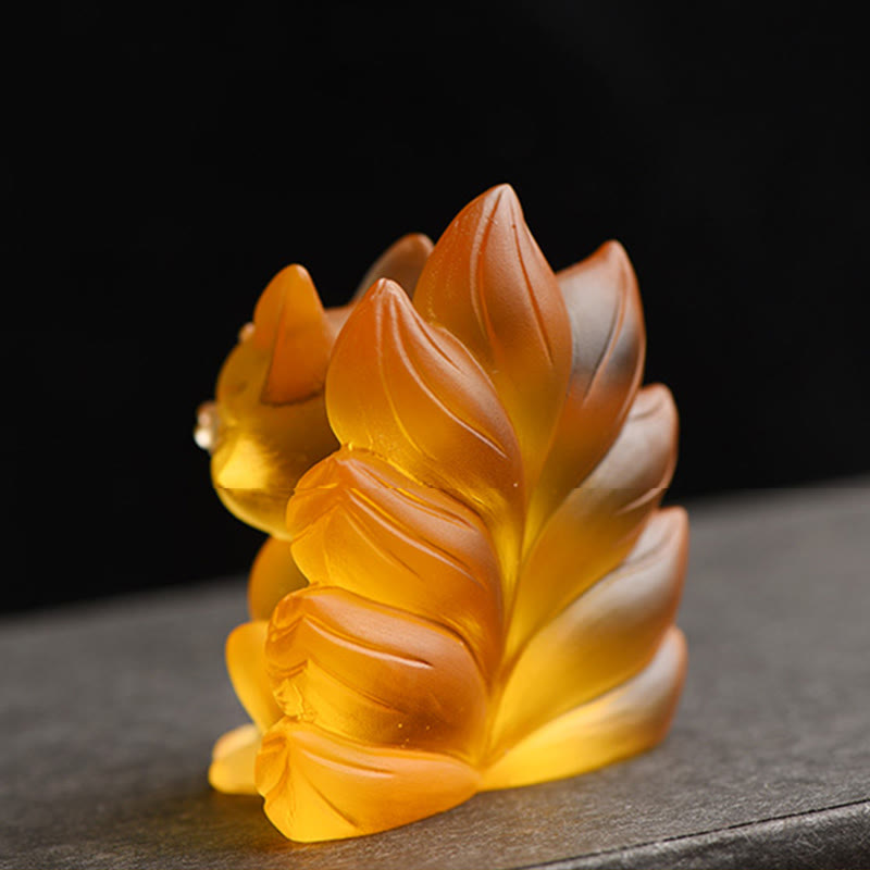Nimara Ritual Small Nine Tailed Fox Success Strength Home Figurine Decoration