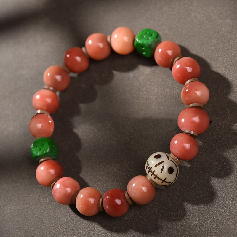 Nimara Ritual Tibetan Natural Camel Bone Dzi Bead Bodhi Seed Charm Luck Bracelet