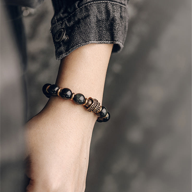 Nimara Ritual Rainbow Obsidian Copper Love Healing Bracelet