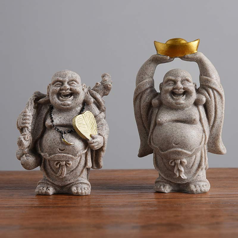 Nimara Ritual Laughing Buddha Resin Statue Blessing Home Decoration