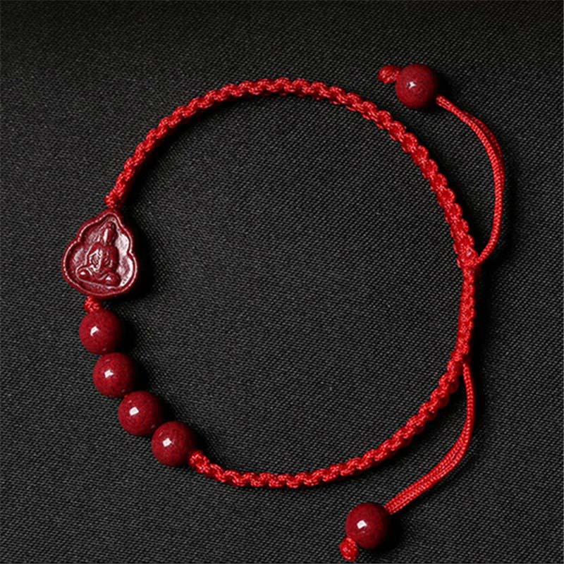 Nimara Ritual Laughing Buddha Avalokitesvara Cinnabar Blessing String Bracelet