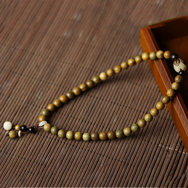 Nimara Ritual Green Sandalwood Bodhi Seed Lotus Soothing Double Wrap Bracelet
