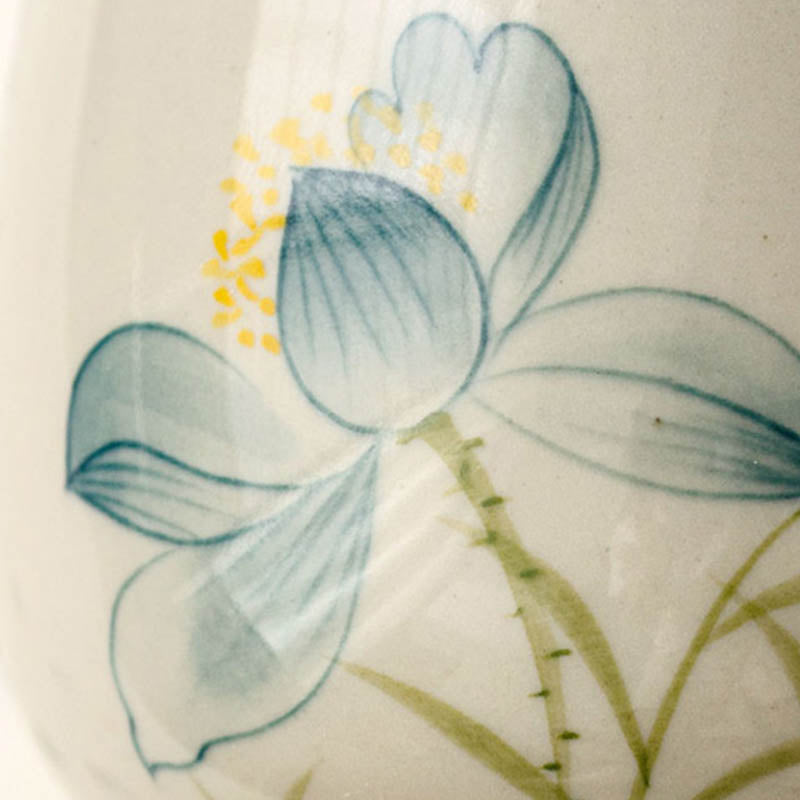 Nimara Ritual Hand Painted Lotus Flower Ceramic Teacup Kung Fu Tea Cup