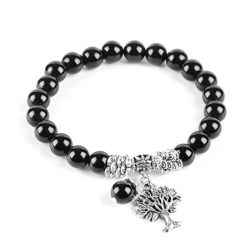 Nimara Ritual Natural Gemstone Tree of Life Lucky Charm Stretch Bracelet