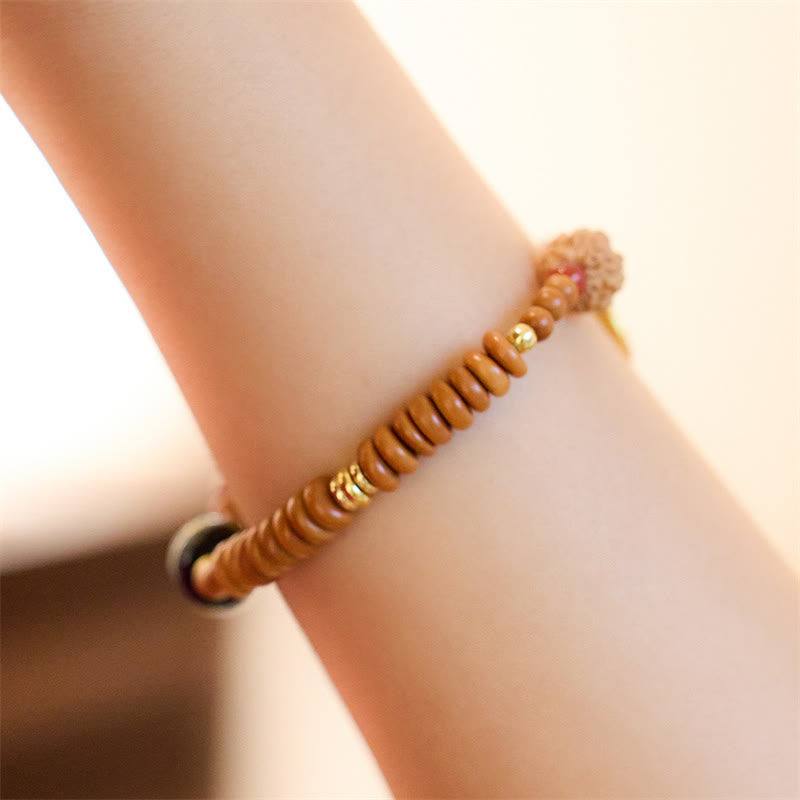 Nimara Ritual Tibetan Bodhi Seed Black Onyx Smoky Quartz Om Mani Padme Hum Fu Character Wealth Bracelet