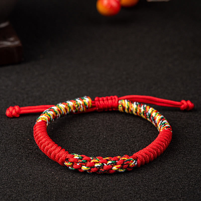 Nimara Ritual Tibetan Handmade Colorful King Kong Knot Luck Braid String Bracelet