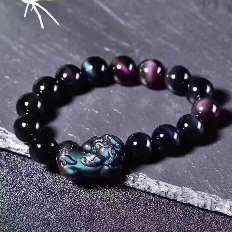 Nimara Ritual FengShui PiXiu Rainbow Obsidian Luck Bracelet