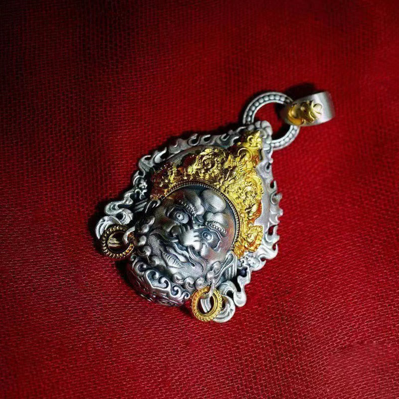 Nimara Ritual Yellow God of Wealth Amulet Copper Luck Necklace Pendant