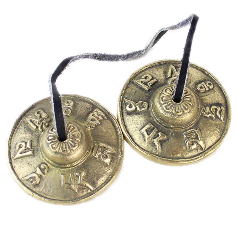 Nimara Ritual Tibetan Tingsha Bell Six True Words Dragon Copper Balance Decoration With Bag