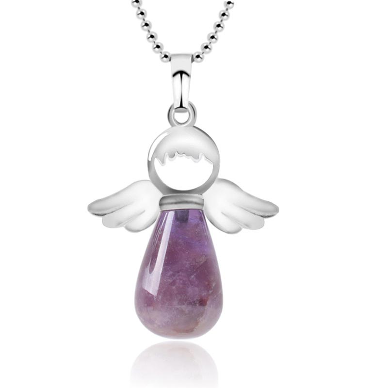 Nimara Ritual Little Angel Wings Natural Crystal Luck Necklace Pendant