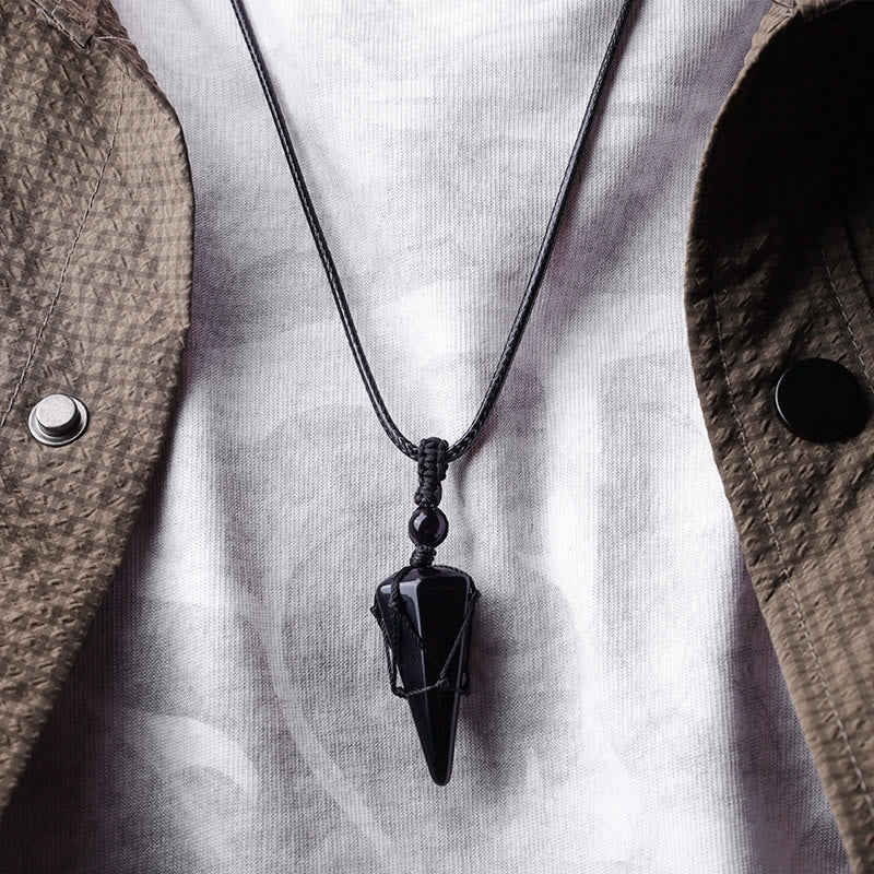 Nimara Ritual Natural Stone Pointed Pendant Necklace
