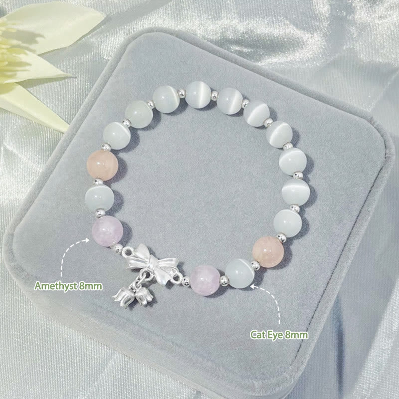 Nimara Ritual Cat's Eye Lavender Amethyst Rosette Charm Bracelet