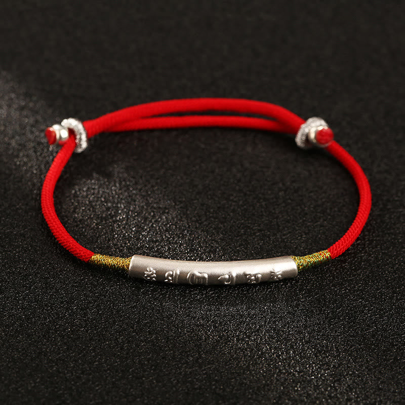Nimara Ritual Tibetan Buddhist Handmade Mani Mantra Lucky Red String Bracelet