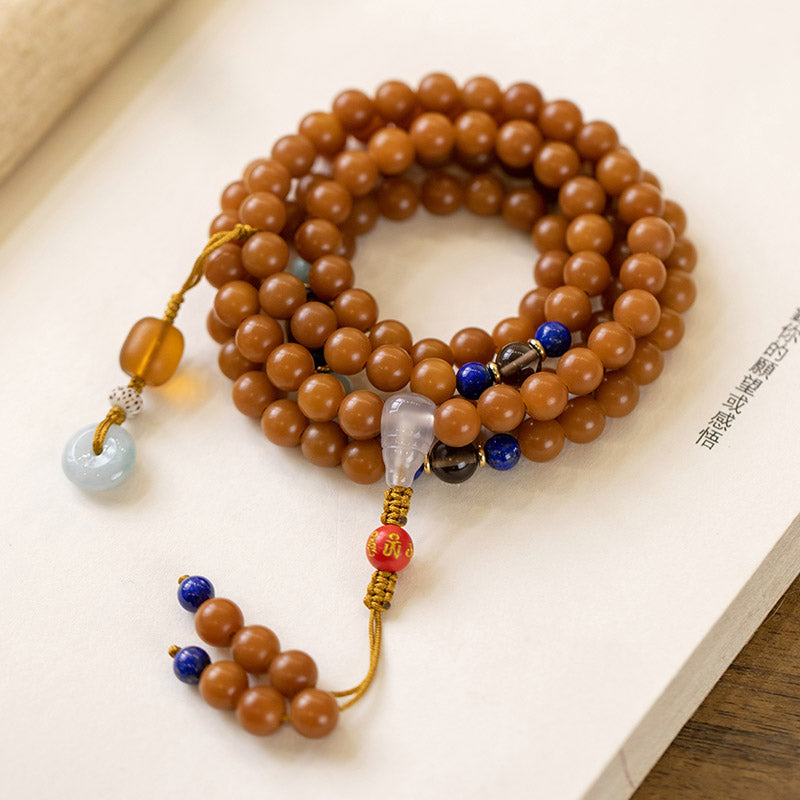 Nimara Ritual 108 Beads Bodhi Seed Blessing Meditation Bracelet Mala