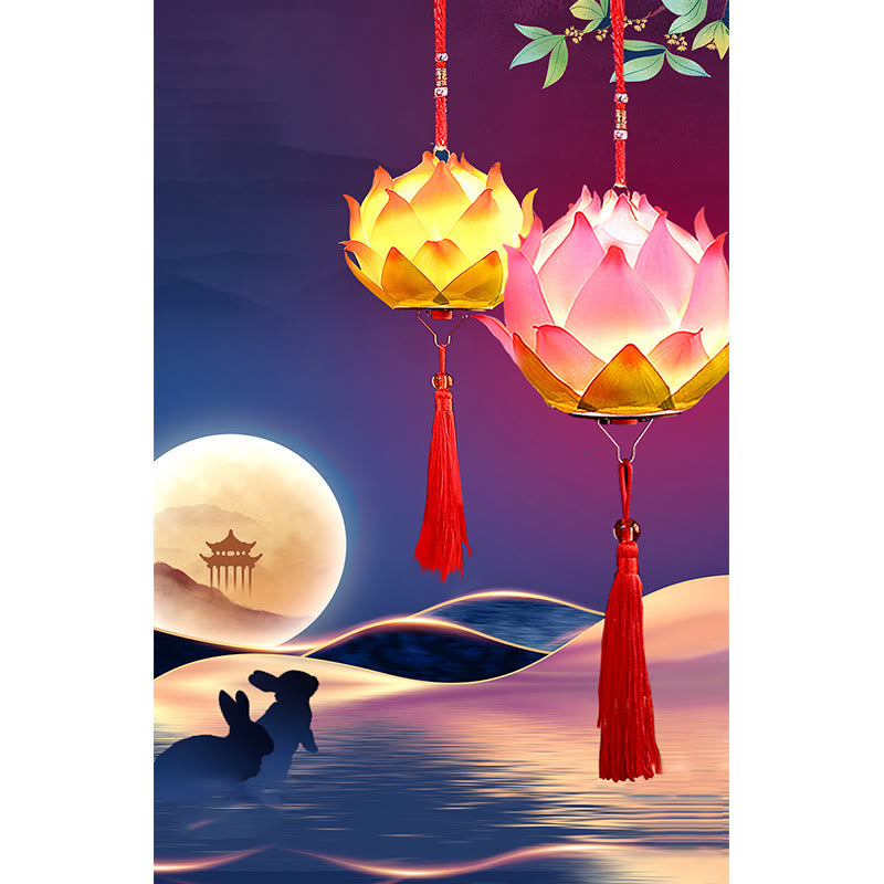 Nimara Ritual DIY Lotus Flower Dragon Lantern Tassel Lamp Decoration