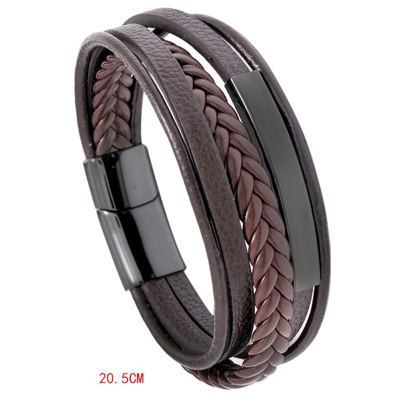 Nimara Ritual Simple Design Titanium Steel Leather Luck Bracelet