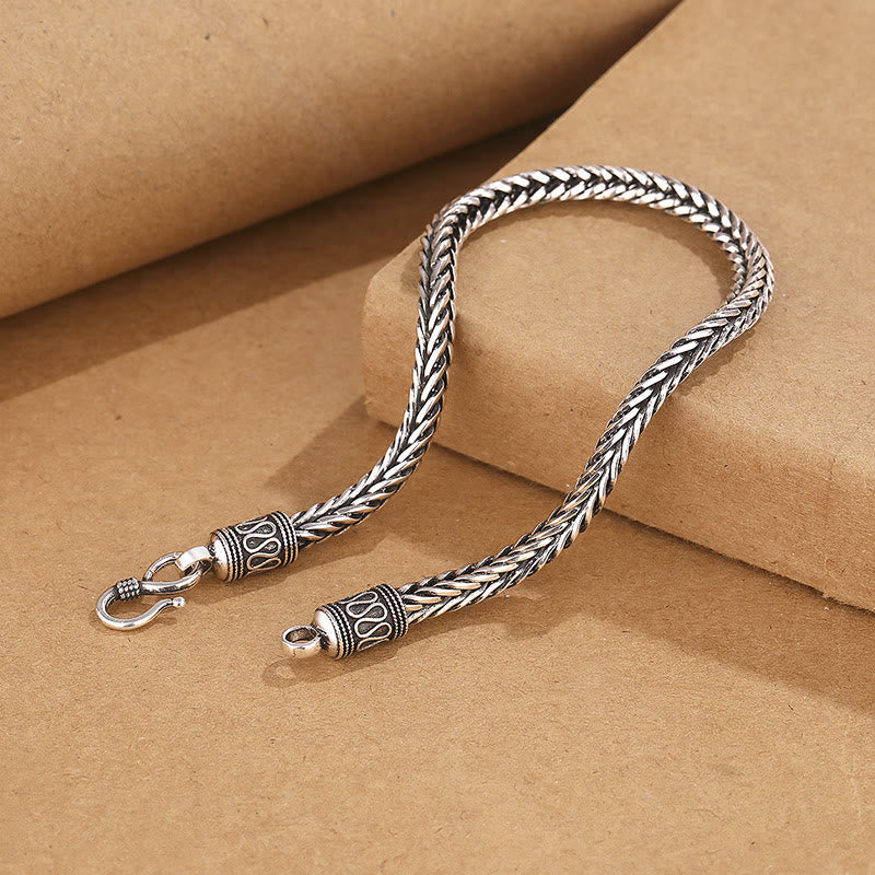 Nimara Ritual Vintage Dragon Keel Braided Twisted Design Wealth Buckle Bracelet