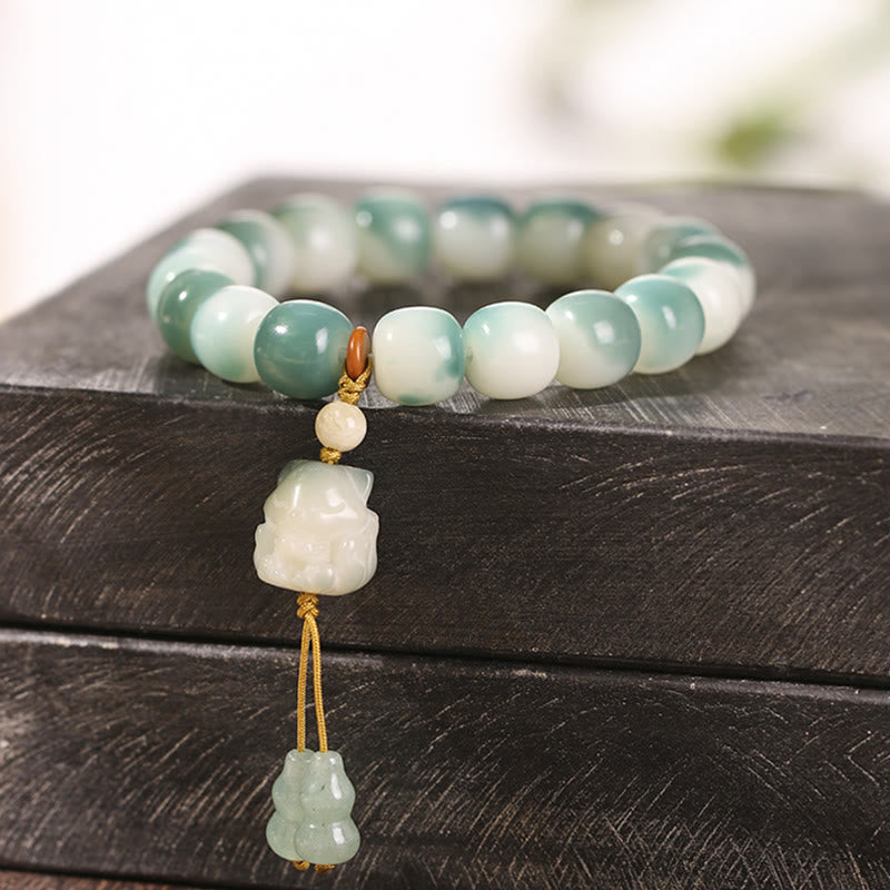 Nimara Ritual Gradient Bodhi Seed Nine Tailed Fox Cat Paw Claw Pine Cone Peace Bracelet