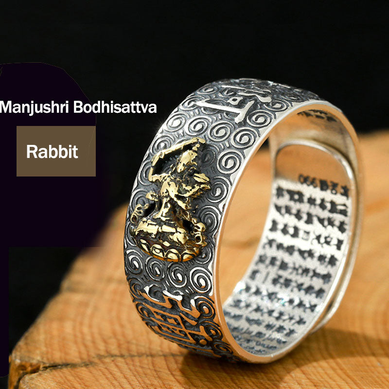 Nimara Ritual Chinese Zodiac Natal Buddha Wealth Luck Adjustable Ring