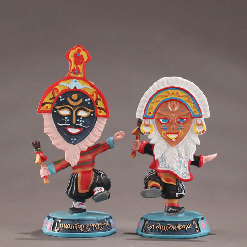 Nimara Ritual Tibetan Opera Face Mask Puppet Home Office Car Decoration Ornament