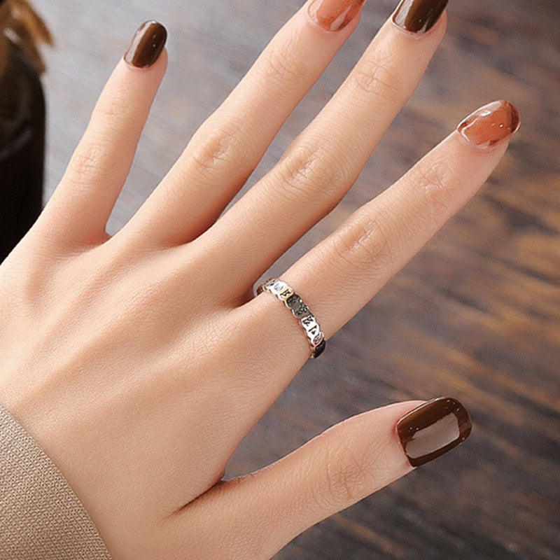 Nimara Ritual 925 Sterling Silver Six True Words Calm Wisdom Ring
