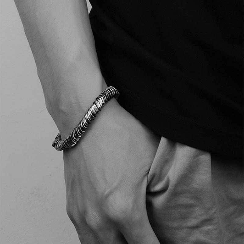 Nimara Ritual 925 Sterling Silver Vintage Twisted Design Wealth Healing Chain Bracelet