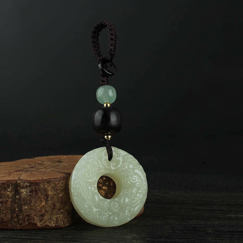 Nimara Ritual PiXiu Jade Peace Buckle Abundance Wealth Key Chain
