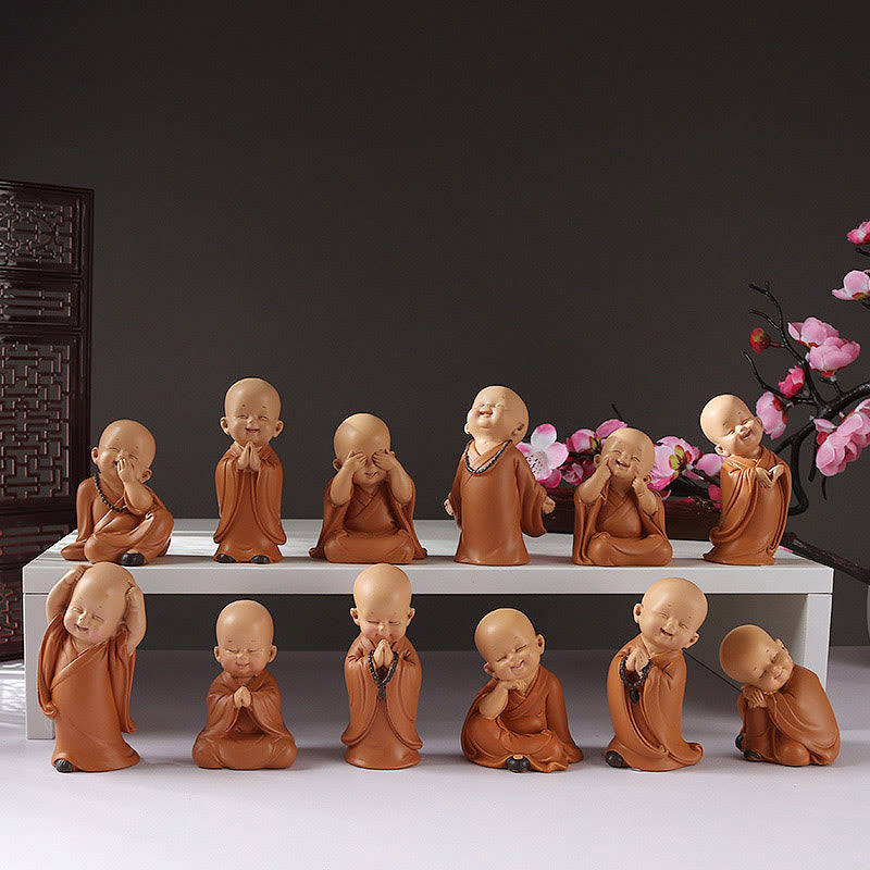 Nimara Ritual Small Mini Meditation Praying Monk Serenity Resin Home Decoration