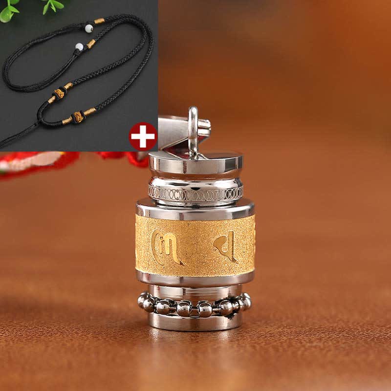 Nimara Ritual Tibet Om Mani Padme Hum Shurangama Mantra Titanium Steel Wisdom Amulet Necklace Pendant