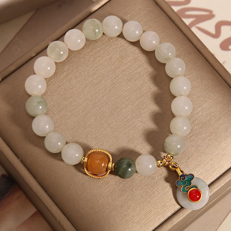 Nimara Ritual Jade Auspicious Clouds Red Agate Citrine Prosperity Bracelet