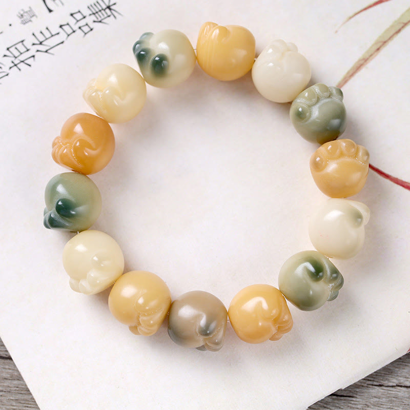 Nimara Ritual Multilayered Bodhi Seed Cute Cat Paw Calm Harmony Bracelet