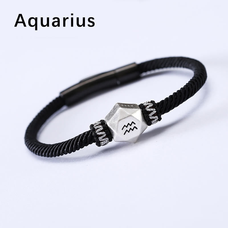 Nimara Ritual 999 Sterling Silver 12 Constellations of the Zodiac Protection Handmade String Bracelet