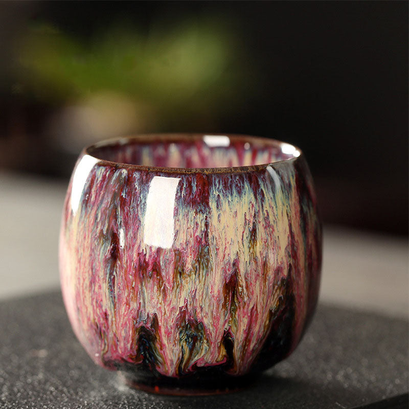 Nimara Ritual Simple Multicolored Kiln Change Chinese Jianzhan Ceramic Teacup Kung Fu Tea Cup 110ml