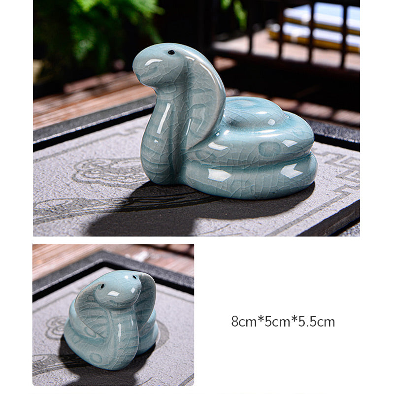Nimara Ritual Chinese Zodiac Wealth Ceramic Tea Pet Home Figurine Decoration