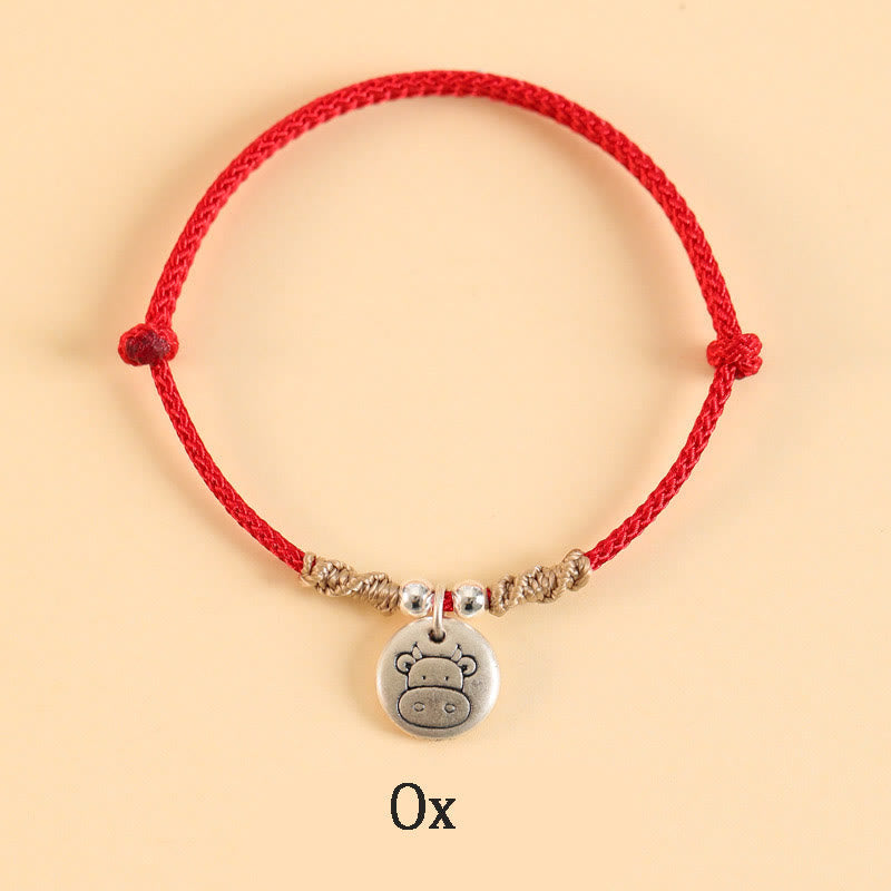 Nimara Ritual Handmade 999 Sterling Silver Year of the Dragon Cute Chinese Zodiac Luck Braided Bracelet