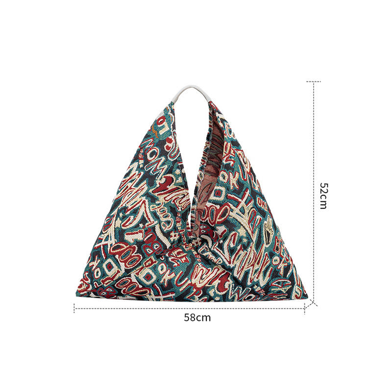 Nimara Ritual Flowers Letters Butterfly Geometry Print Underarm Triangle Shoulder Bag