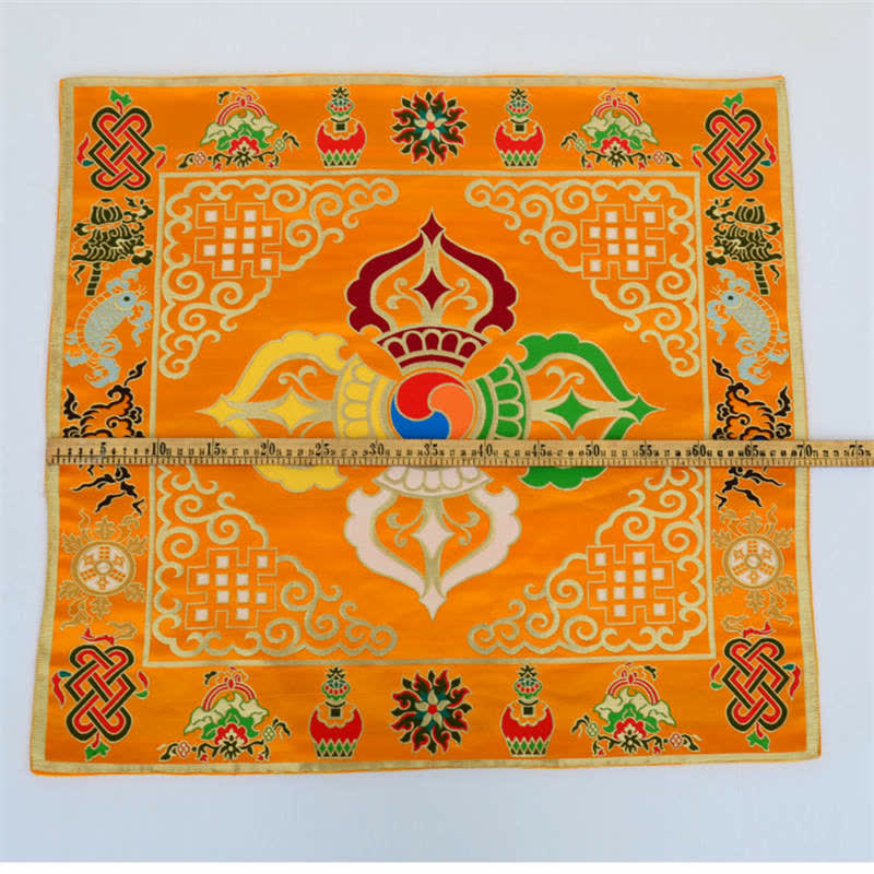 Nimara Ritual Flower Endless Knot Prayer Altar Mat Healing Meditation 8 Auspicious Symbols Mat Table Runner