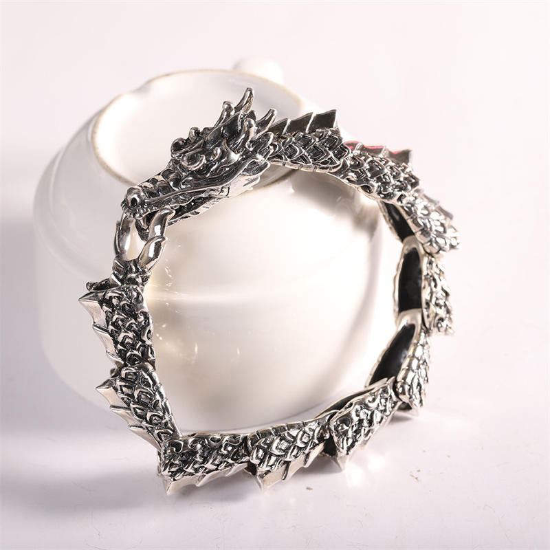 Nimara Ritual 925 Sterling Silver Dragon Luck Success Bracelet Bangle
