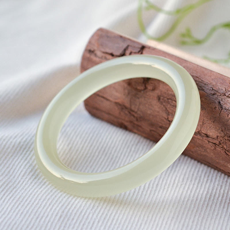 Nimara Ritual Natural Afghanistan Jade Abundance Cuff Bracelet Bangle