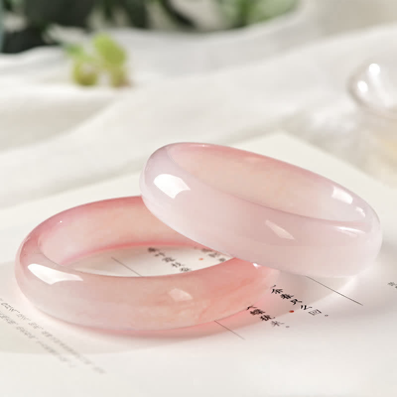 Nimara Ritual Pink Golden Silk Jade Wealth Bracelet Bangle
