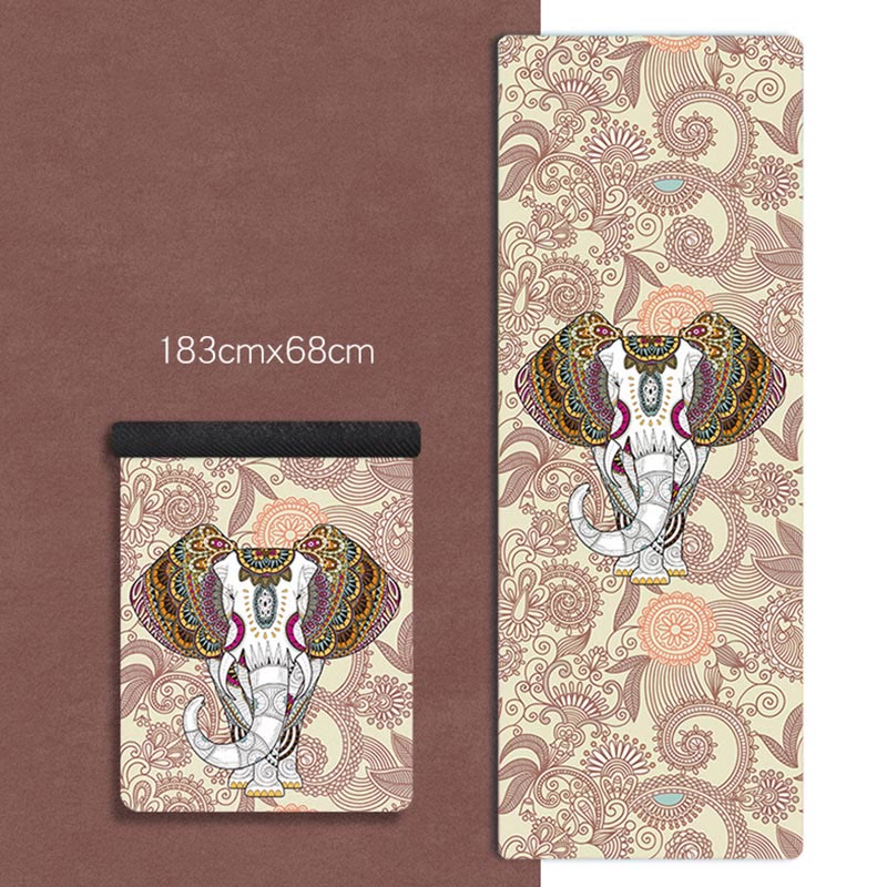 Nimara Ritual Tibetan Mandala Elephant Lotus Koi Fish Mindful Natural Rubber Yoga Mat Decoration