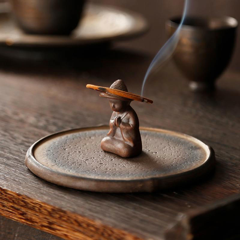 Nimara Ritual Small Person Meditation Ceramic Spiritual Healing Incense Burner