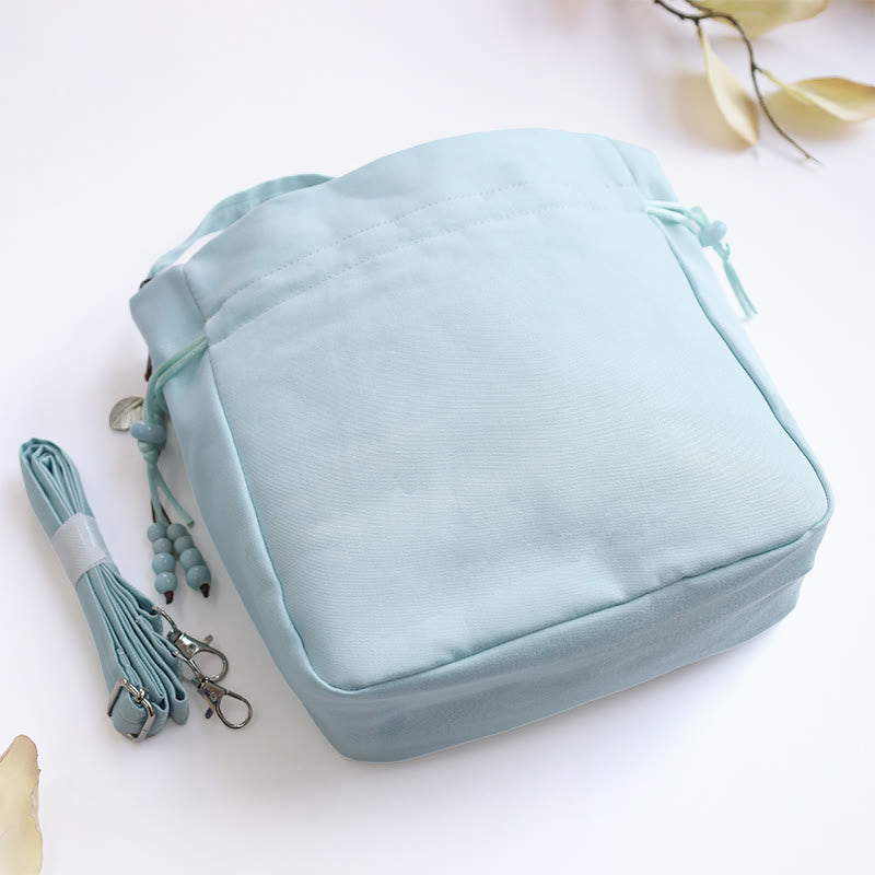 Nimara Ritual Embroidered Flowers Wisteria Lily Cotton Linen Tote Crossbody Bag Shoulder Bag Handbag