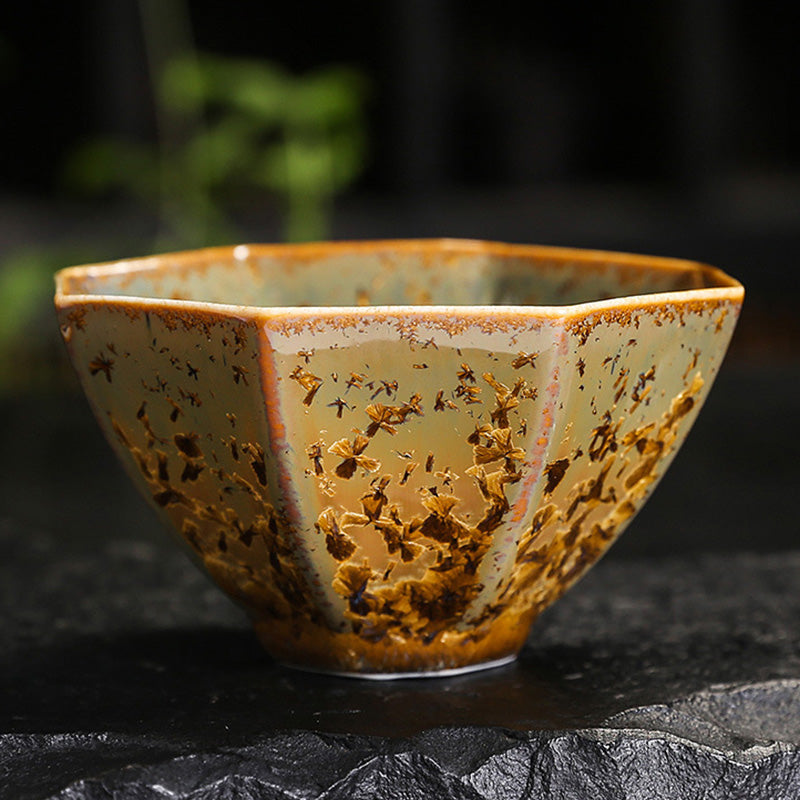 Nimara Ritual Colorful Brown Ceramic Teacup Kung Fu Tea Cup Bowl