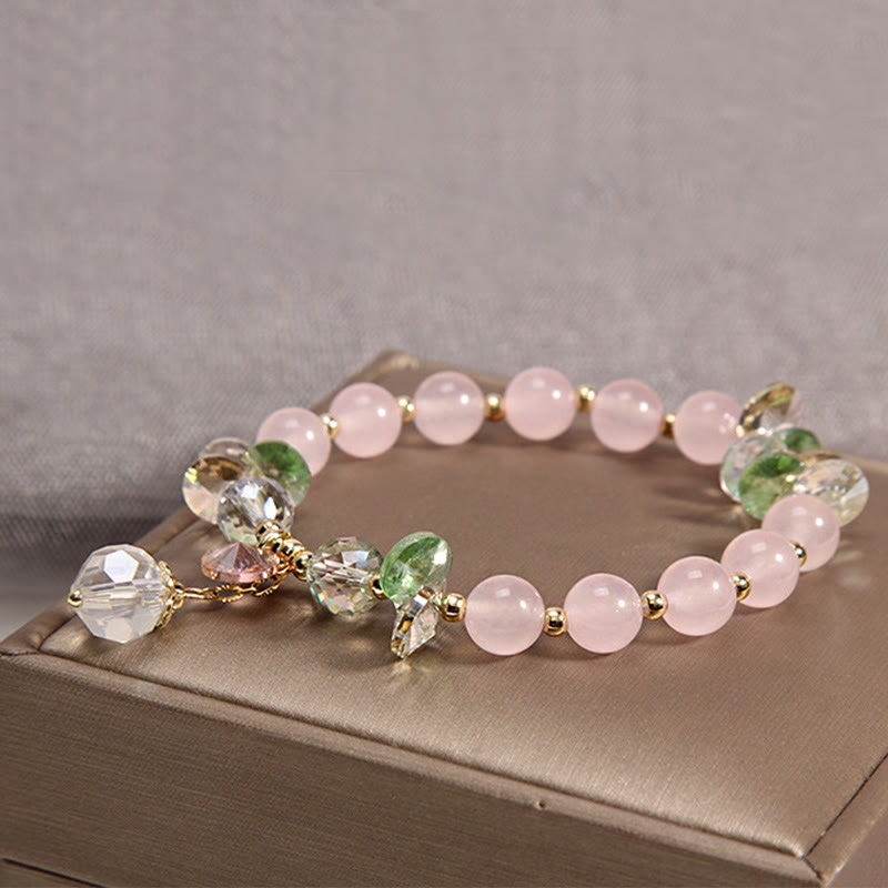 Nimara Ritual Cat's Eye Pink Crystal Peace Charm Bracelet