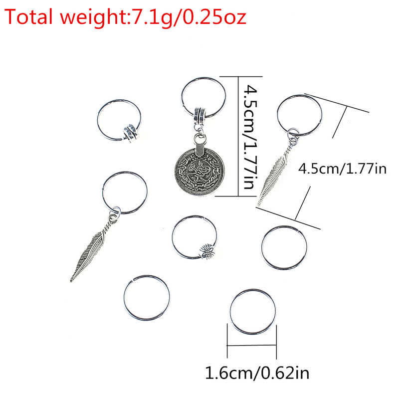 Nimara Ritual Antique Leaf Coins Beads Barrette Hair Pins Decoration