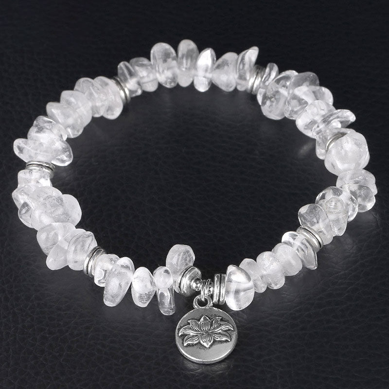 Nimara Ritual Natural White Crystal Lotus Healing Bracelet