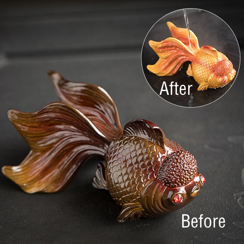 Nimara Ritual Color Changing Koi Fish Resin Tea Pet Wealth Home Figurine Decoration