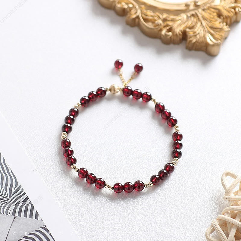 Nimara Ritual 14K Gold Plated Alloy Natural Garnet Calm Bracelet